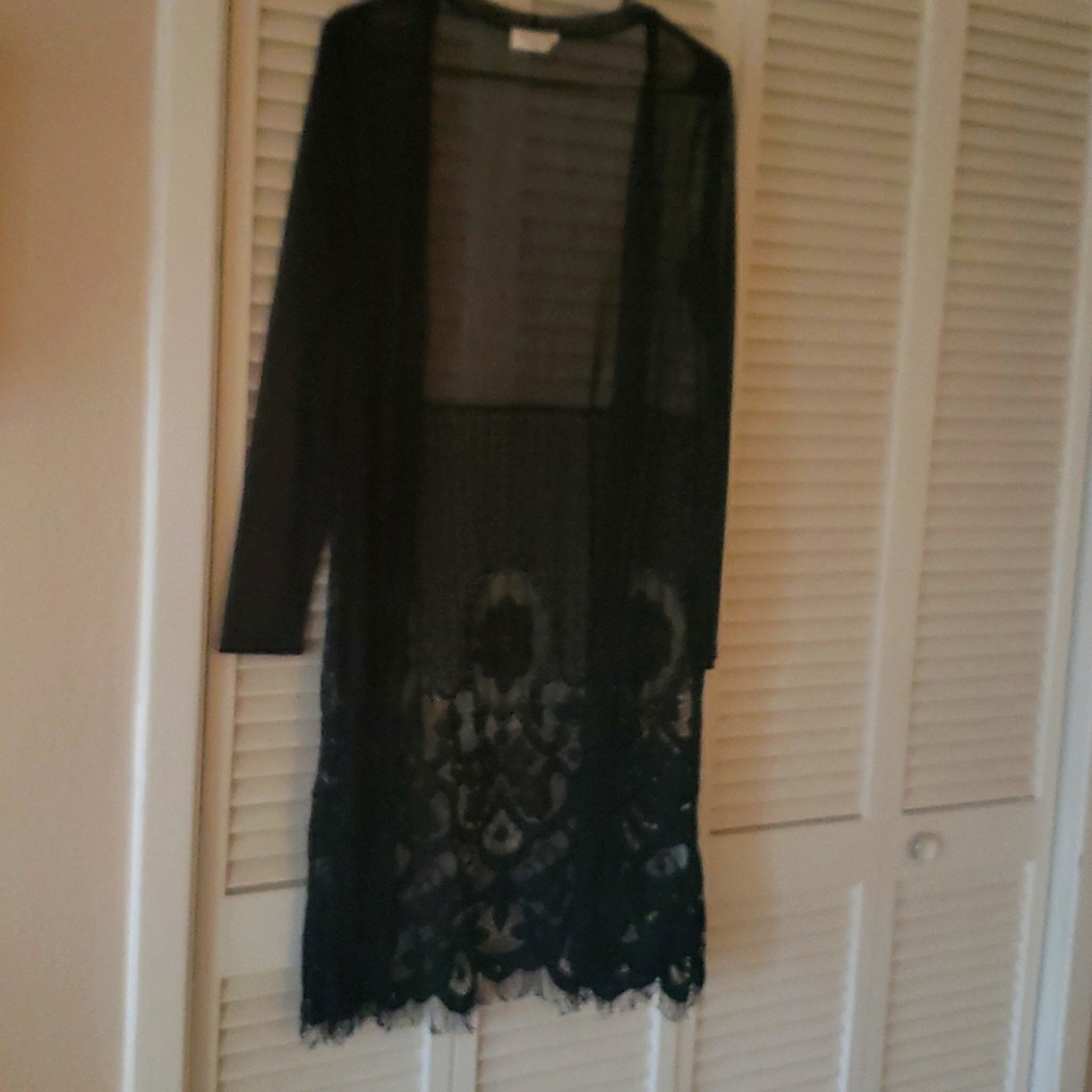 Black lace duster